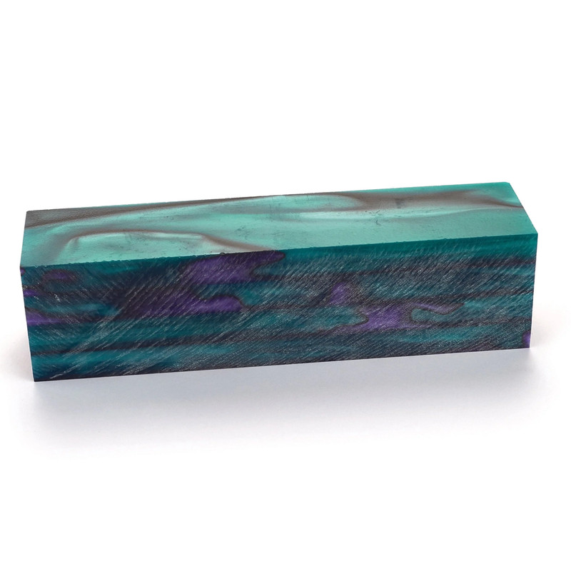 Acrylic Turning Blank - 1-1/2" x 1-1/2" x 6" - Color:Green Goblin Clouds